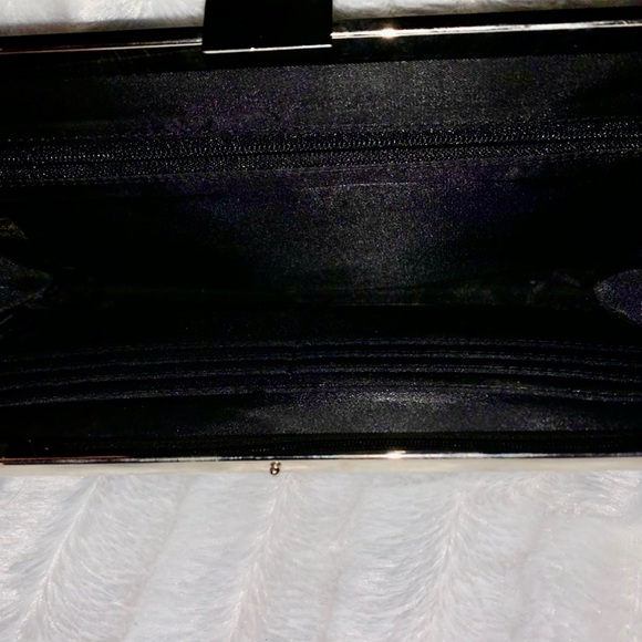 Black croc print clutch bag purse - Picture 4 of 10